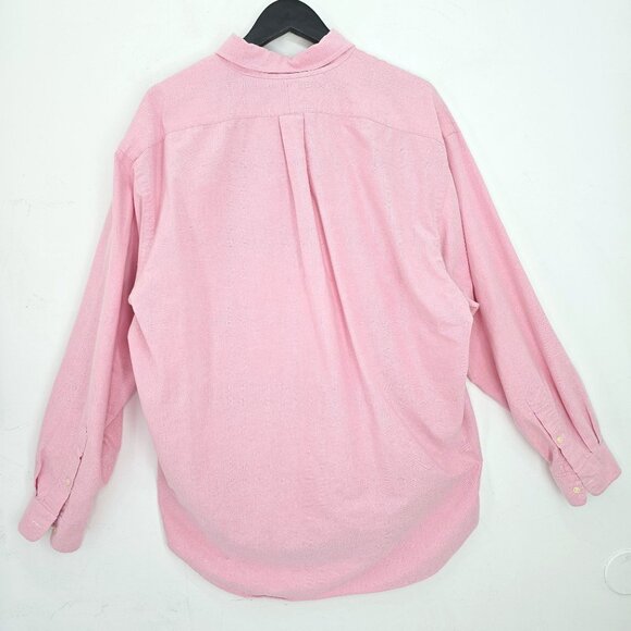 Vintage Ralph Lauren Pink Big Long Sleeve Button Front Shirt 100% Cotton Men L - Picture 3 of 4